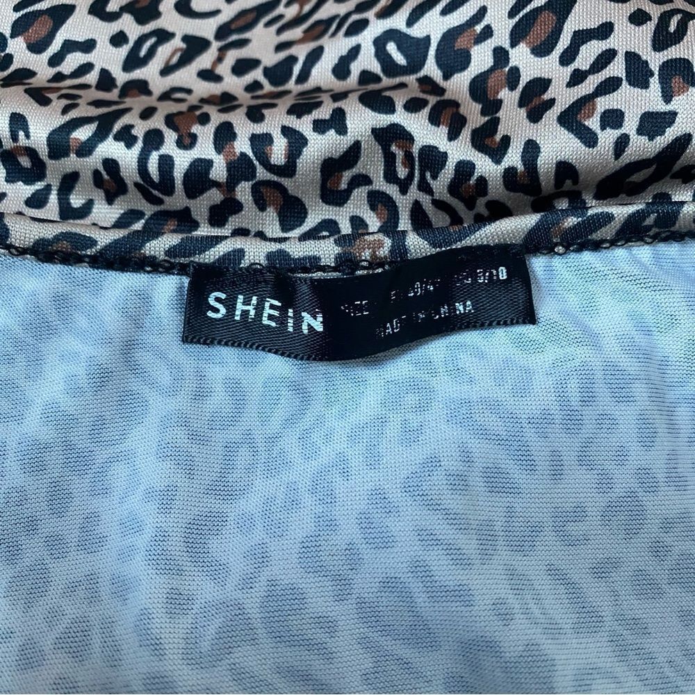 Shein Leopard Wrap Top Multi Way Crop Large Anima… - image 7